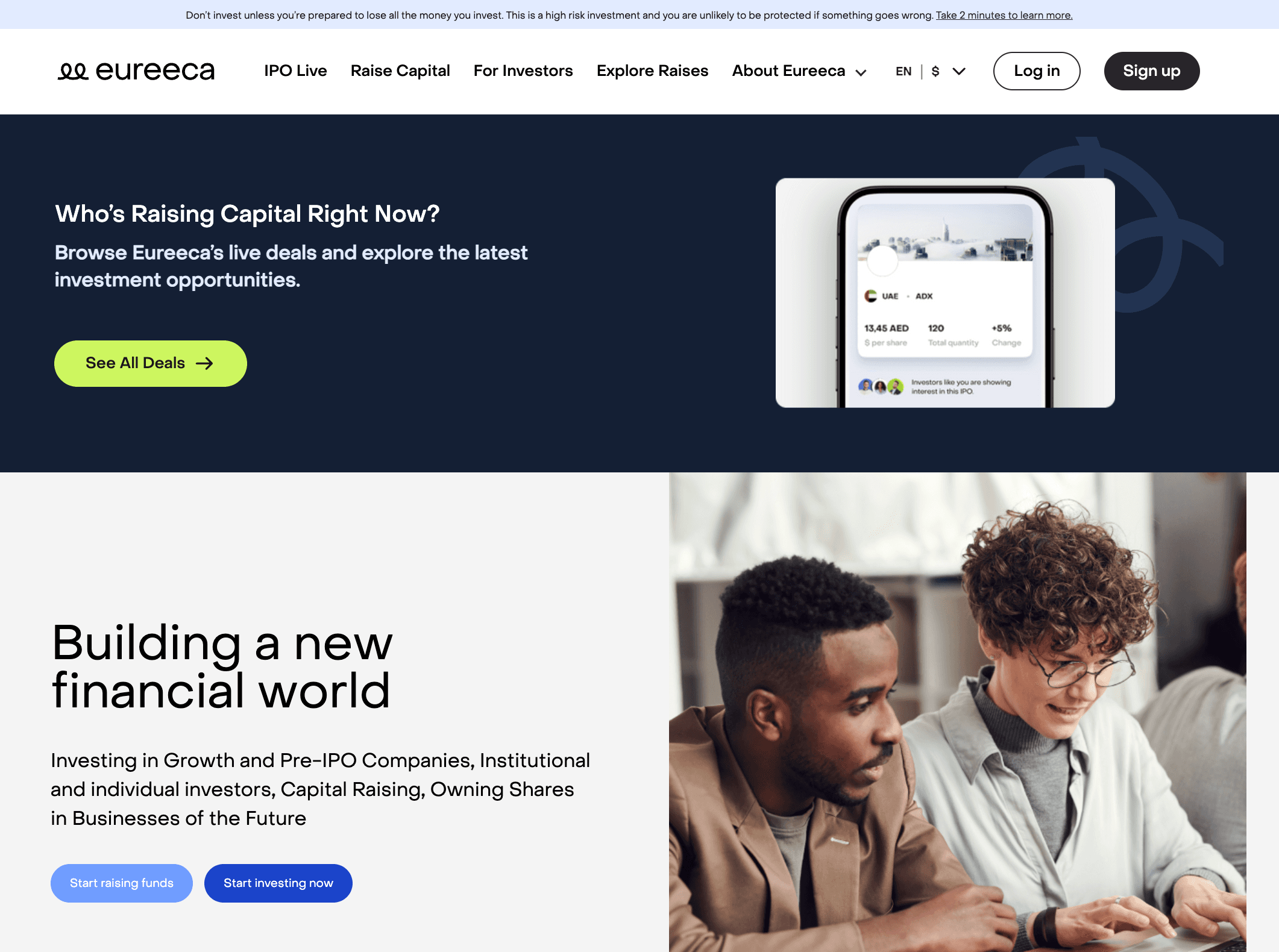 Eureeca - Global Funding Platform screenshot