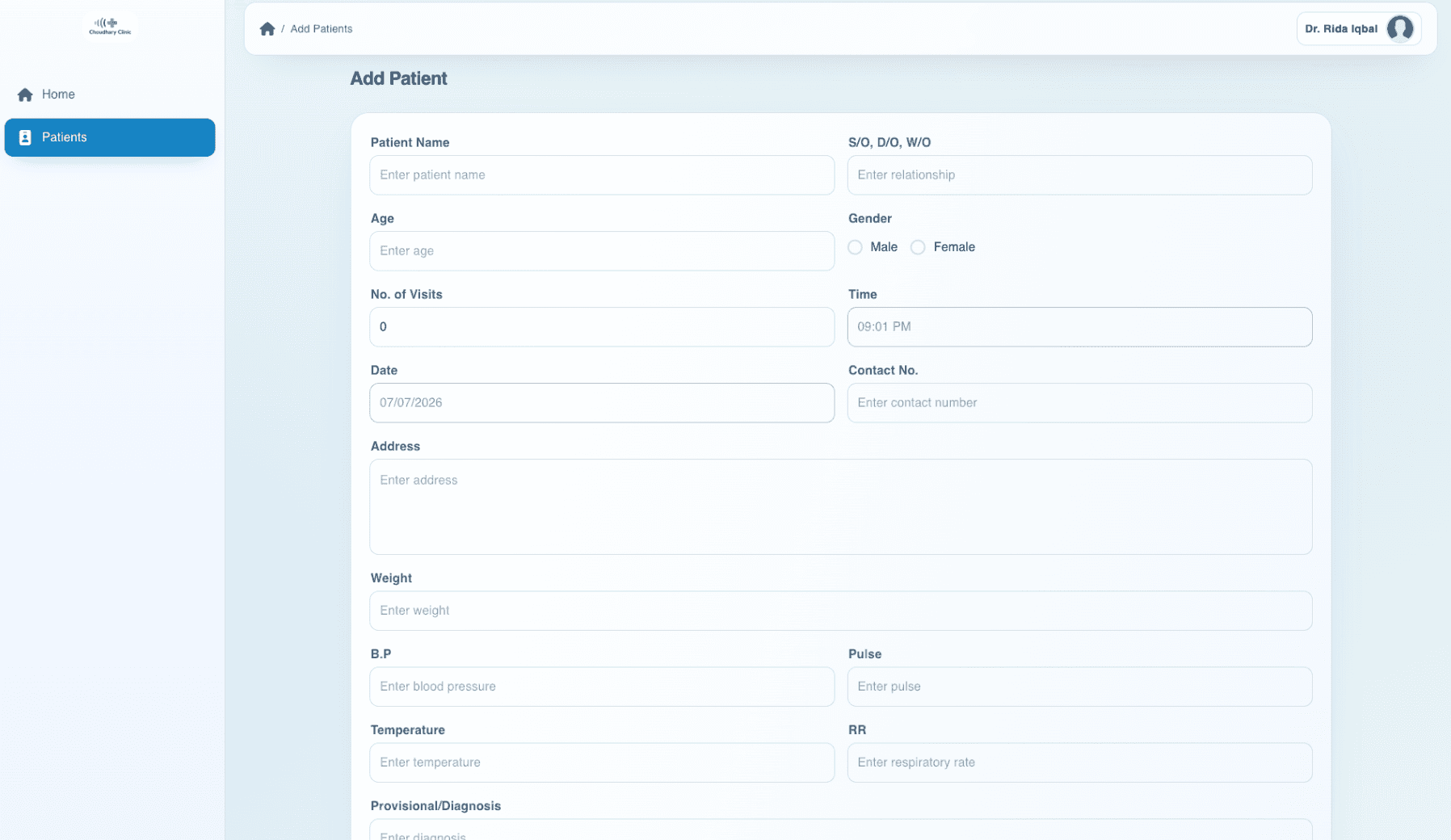 Chaudhary Clinic - Healthcare CRM & Patient Management System screenshot