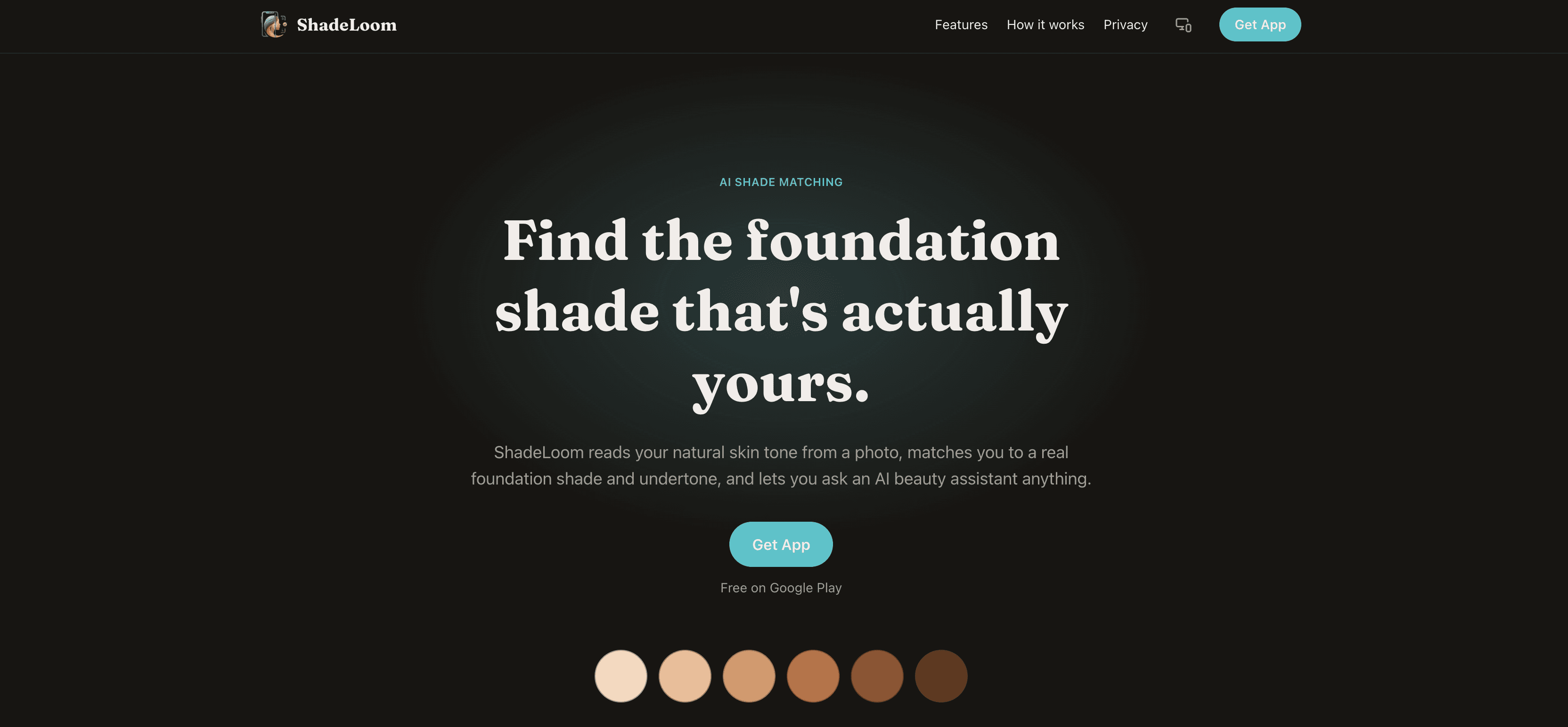 ShadeLoom — AI skin-tone scanner & foundation shade-matcher screenshot