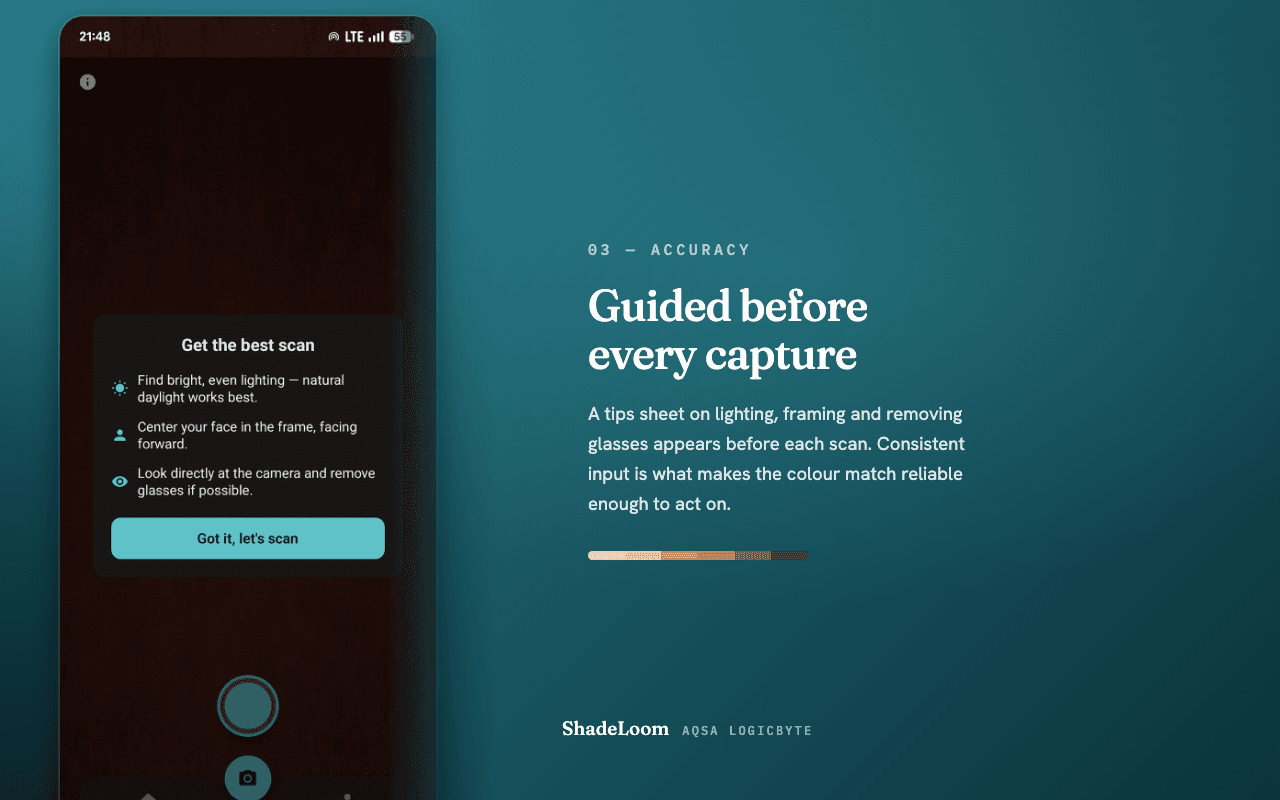 ShadeLoom — AI skin-tone scanner & foundation shade-matcher screenshot