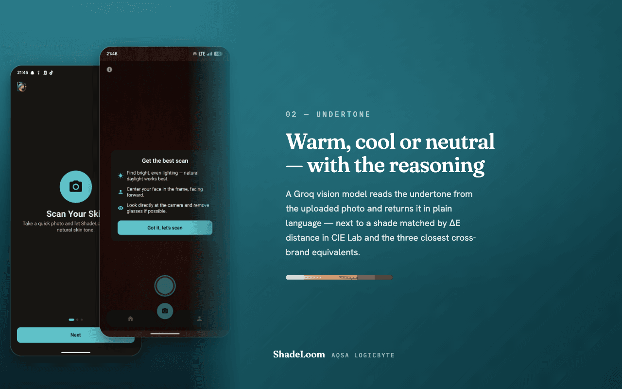ShadeLoom — AI skin-tone scanner & foundation shade-matcher screenshot