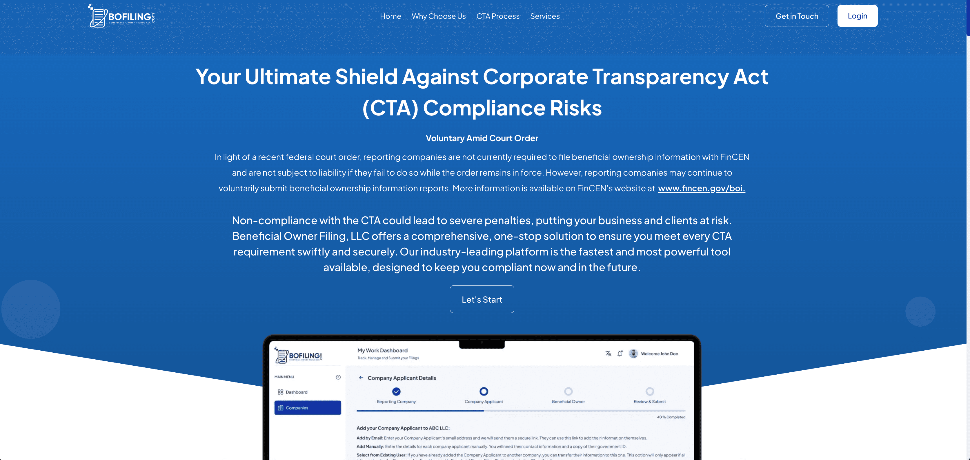 BO-Filing – Company & Beneficial Ownership Filing Platform screenshot
