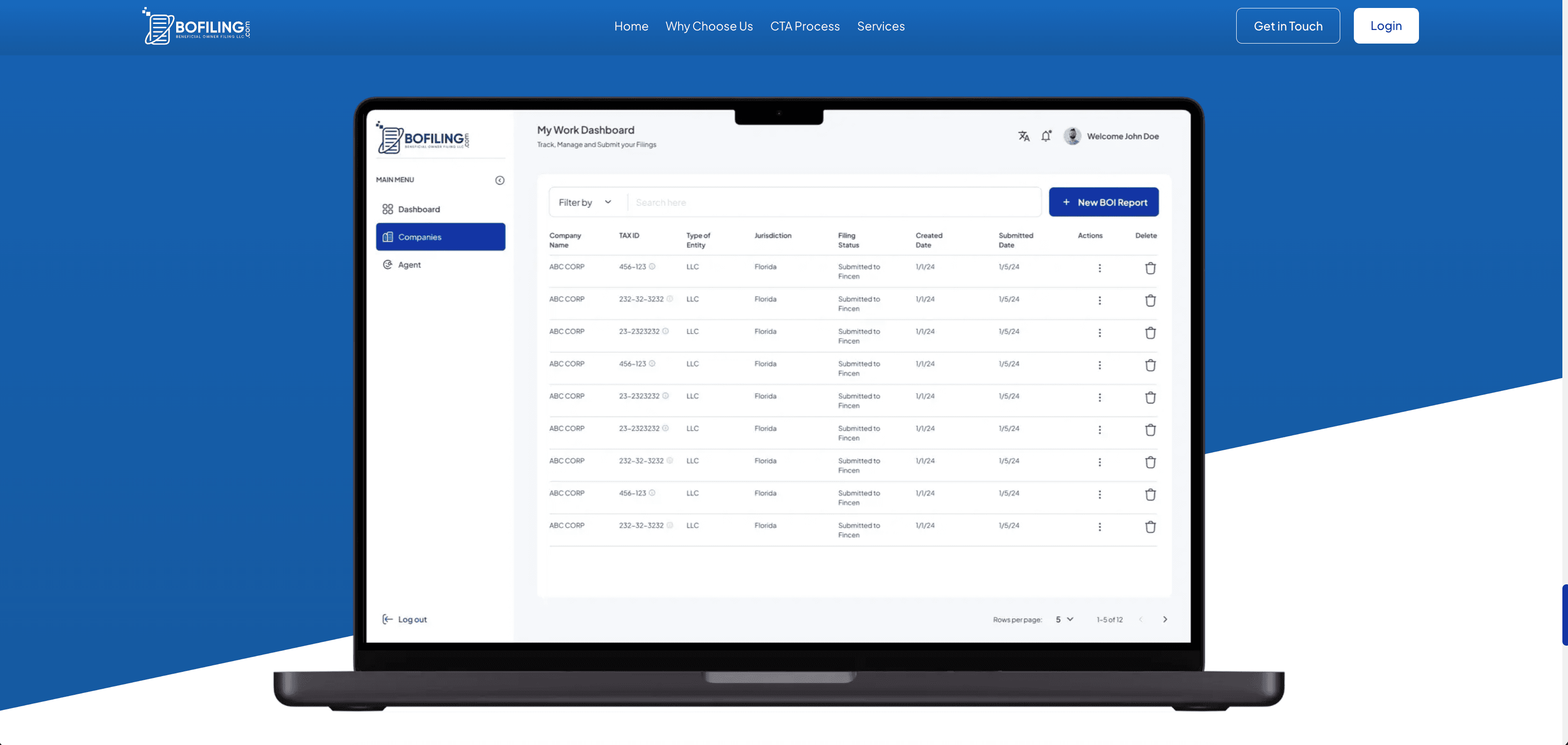 BO-Filing – Company & Beneficial Ownership Filing Platform screenshot