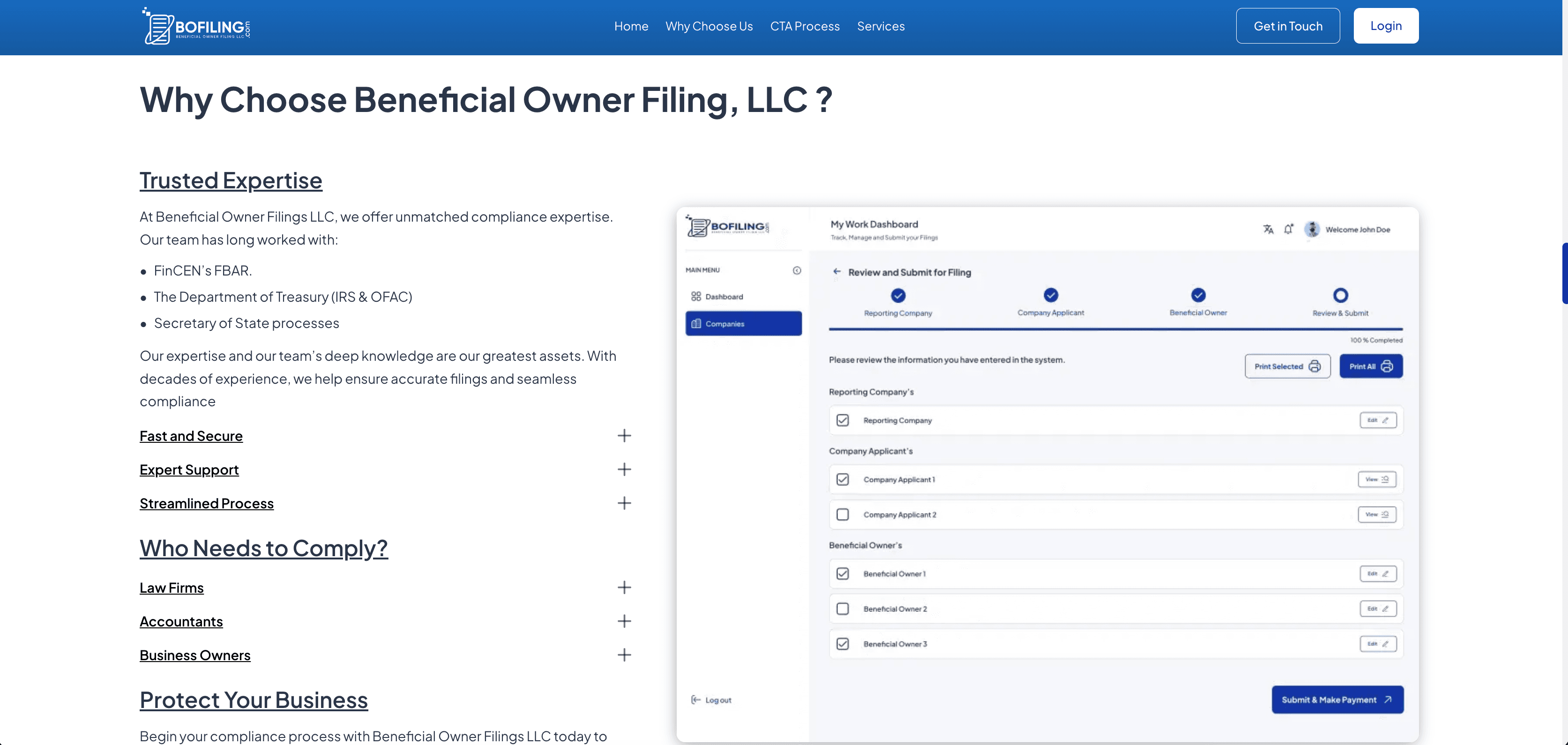BO-Filing – Company & Beneficial Ownership Filing Platform screenshot