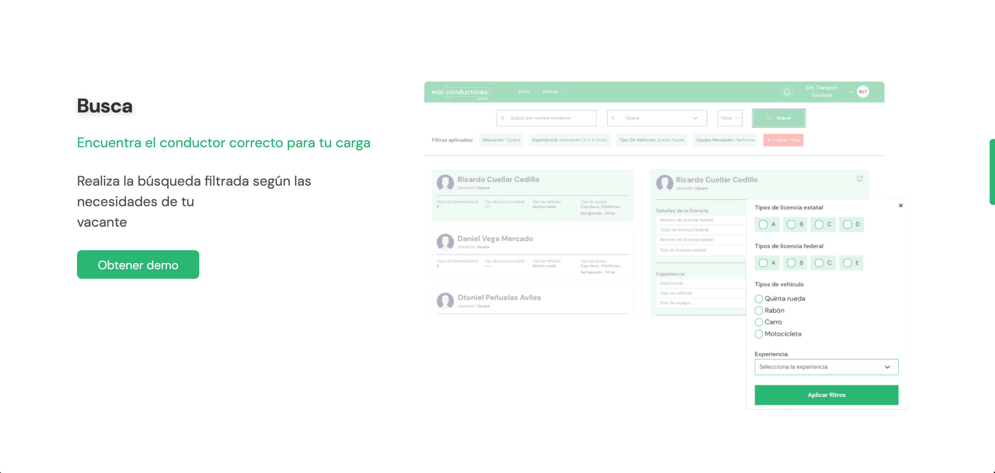 Misconductores – Transport Management & Driver Hiring Platform screenshot