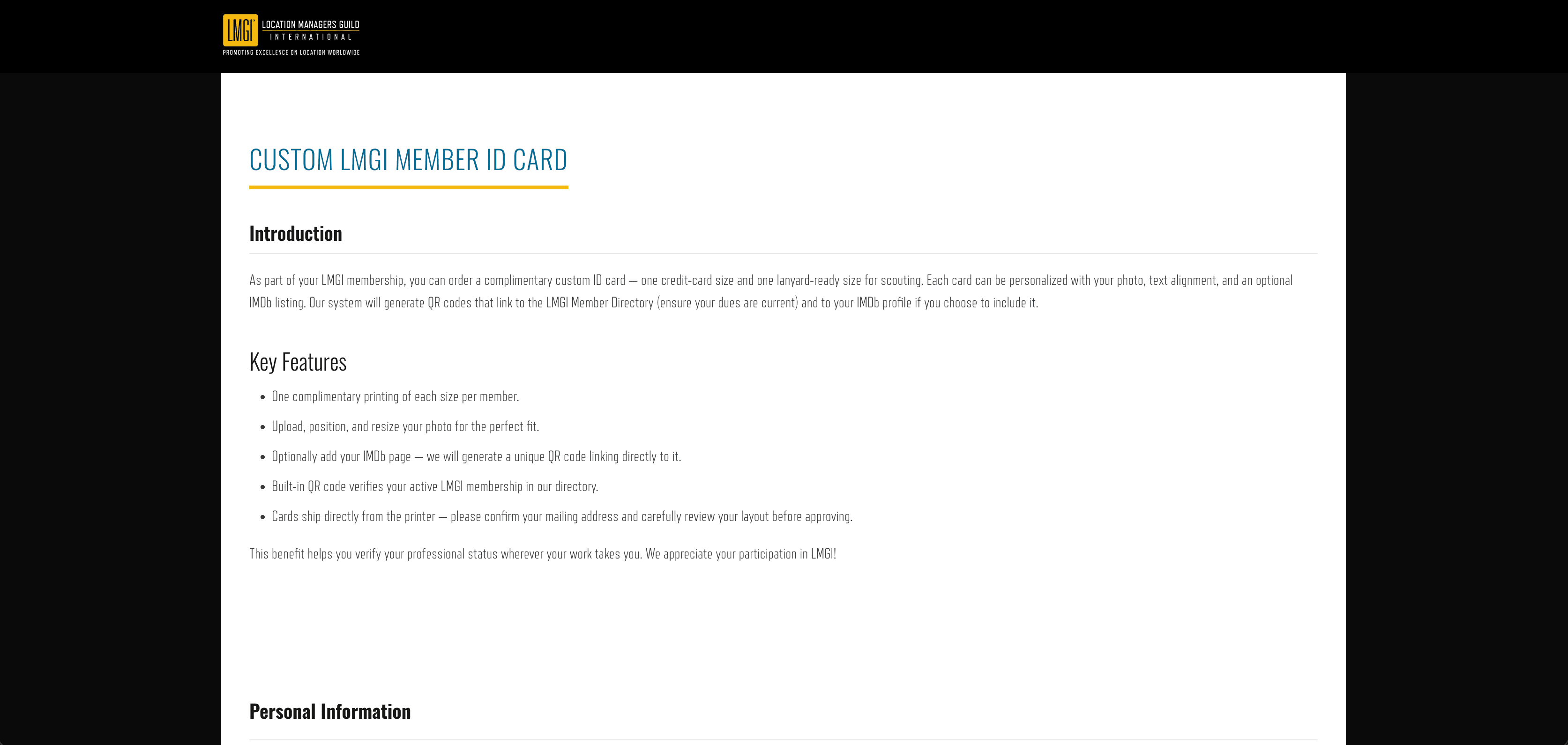 LMGI Member ID Card Platform screenshot